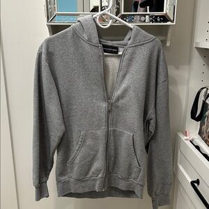 TNA Gray Zip-Up Hoodie Sweater